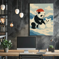 Festive Panda in Winter Wonderland Poster