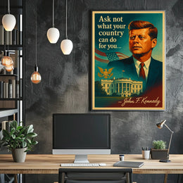 Vintage Patriotic Presidential Quote Poster Wall Art