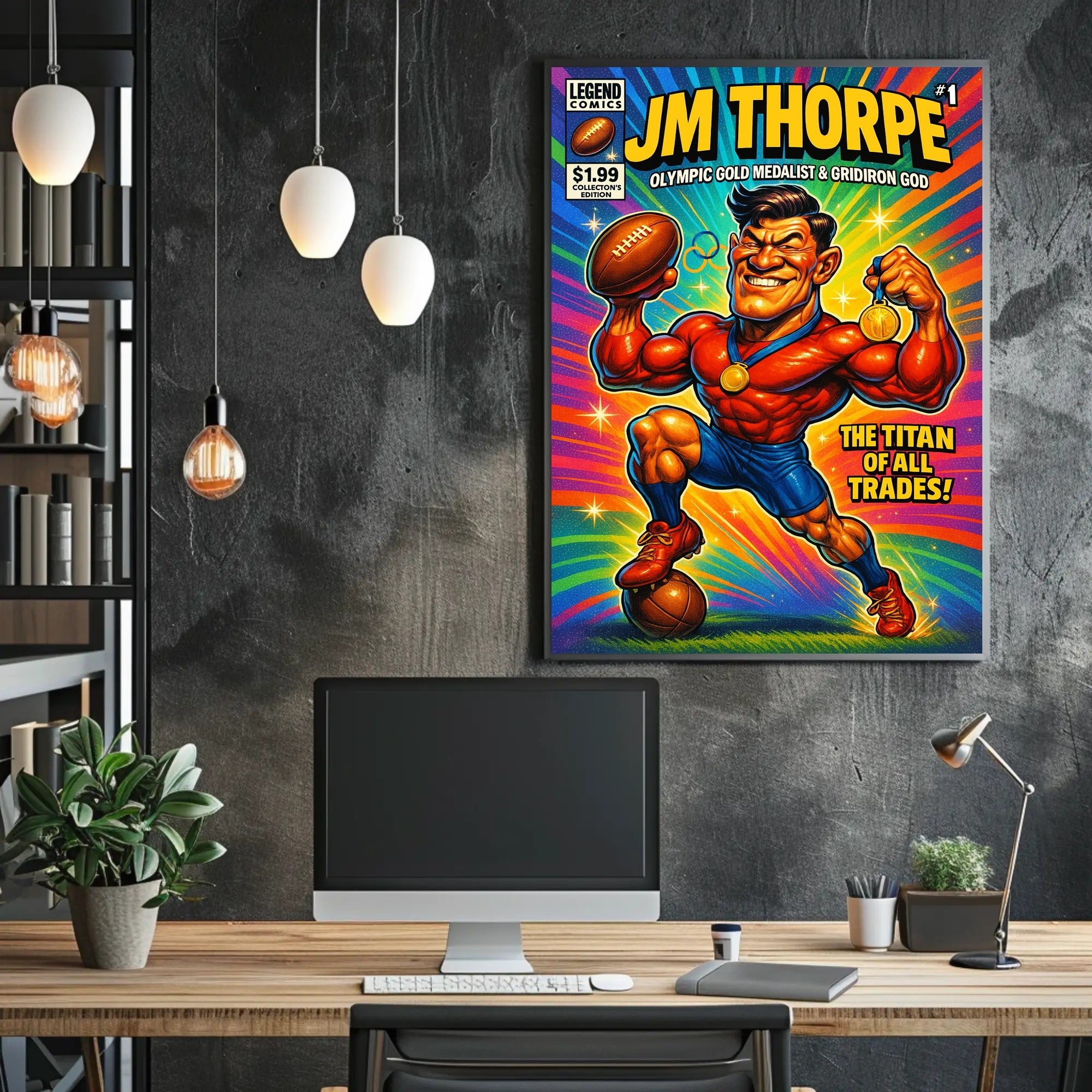 JM Thorpe – Olympic Gold Medalist & Gridiron God Poster