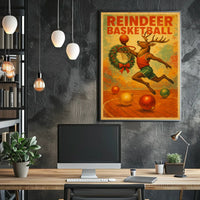 Reindeer Basketball Poster