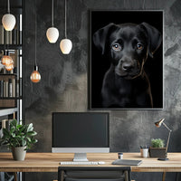 Portrait Of A Black Labrador Puppy Poster PosterGoat