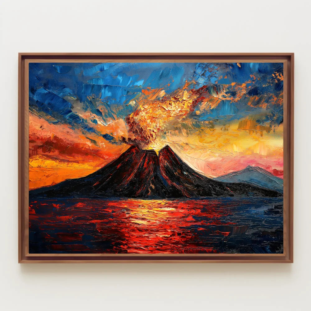 Volcanic Eruption Art Poster: Dynamic Natural Power