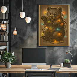 Festive Bear Cub Poster