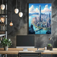 Skyline Of Modern Metropolis Modern Poster