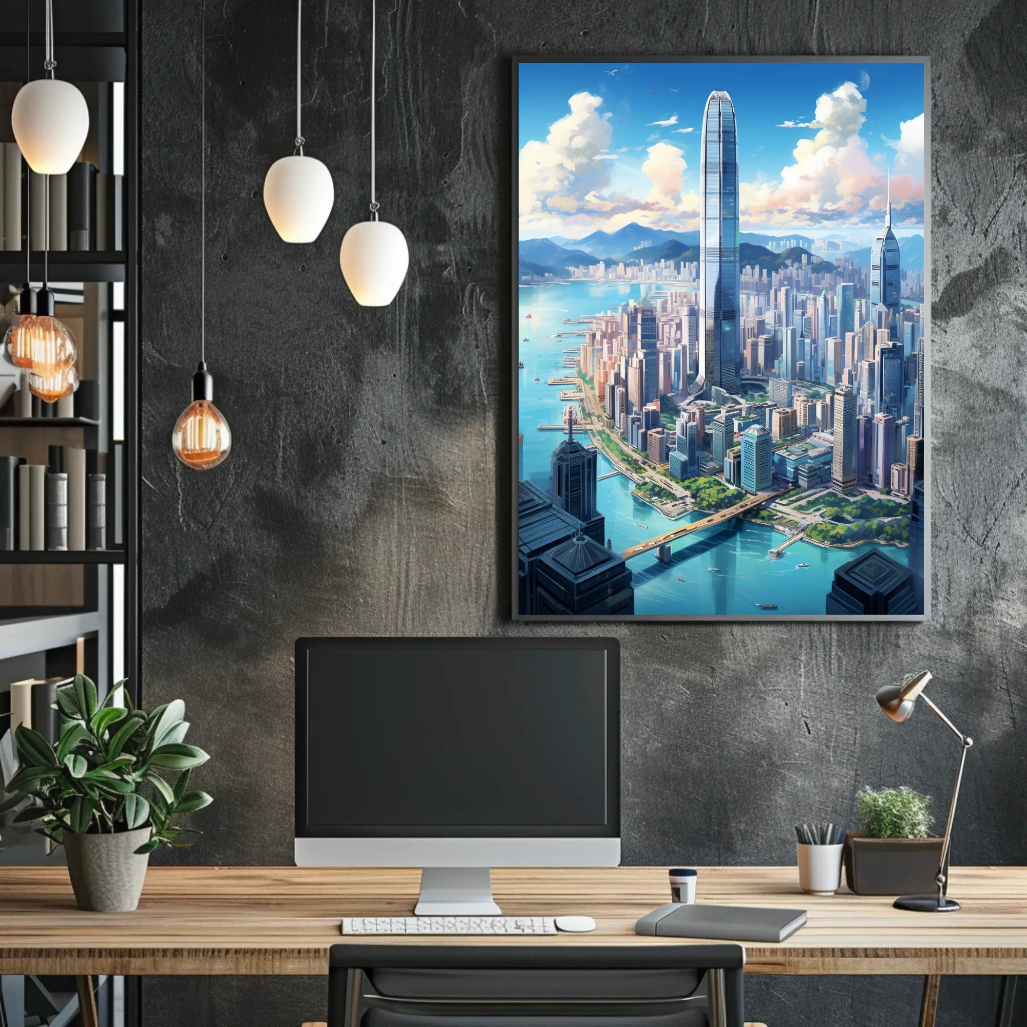 Skyline Of Modern Metropolis Modern Poster