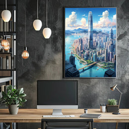 Skyline Of Modern Metropolis Modern Poster