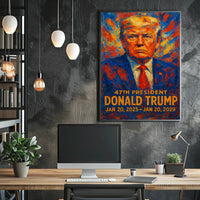 Trump Visionary Patriotism Red Blue Impressionism Poster
