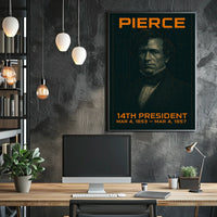 Franklin Pierce 14th President of the United States Techno Schematic Poster