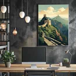Great Wall Scenic Art: Majestic Travel Poster