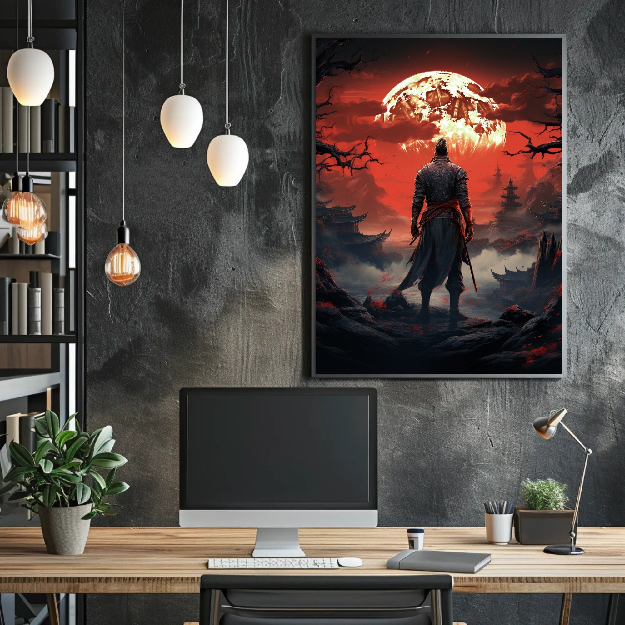 Warrior Under The Blood Moon Poster