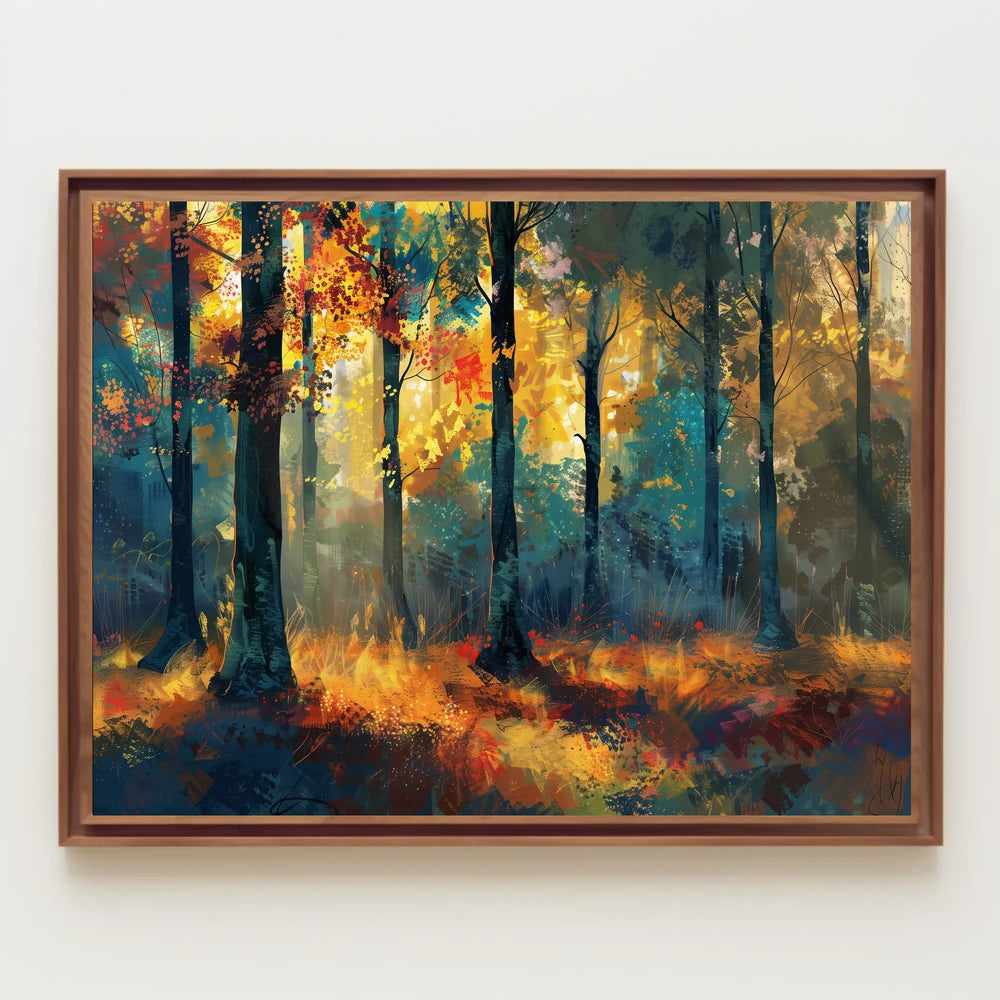 Autumn Forest Impressionistic Art Poster: Tranquil Beauty
