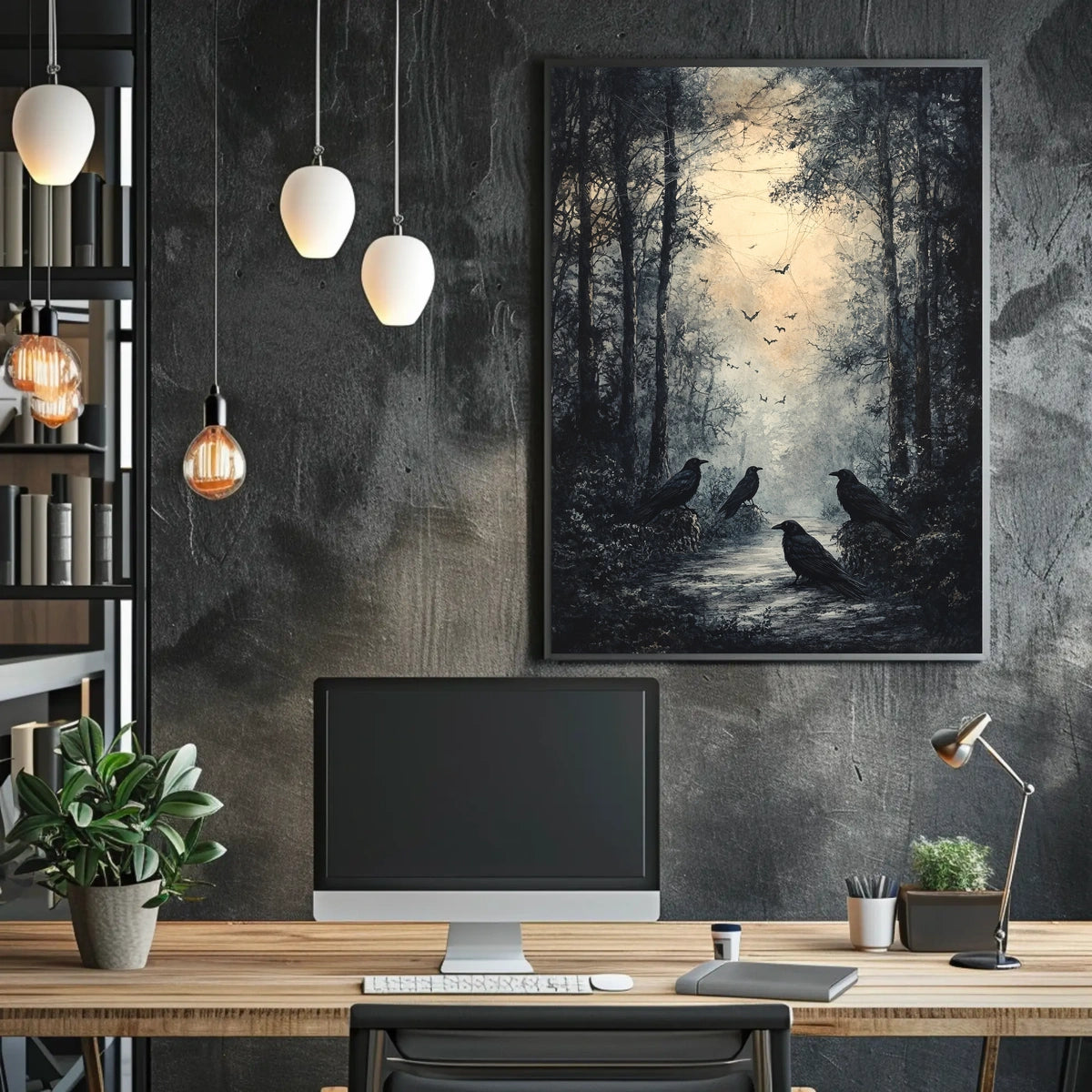 Mysterious Forest Pathway Artistic Poster