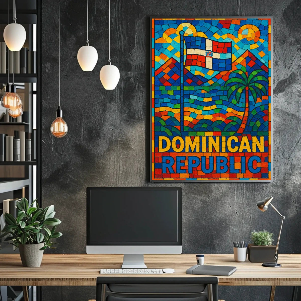 Dominican Republic Mosaic Poster