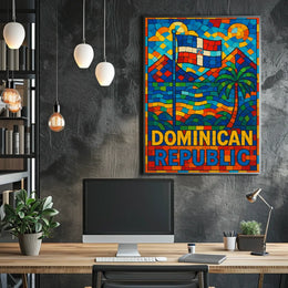 Dominican Republic Mosaic Poster