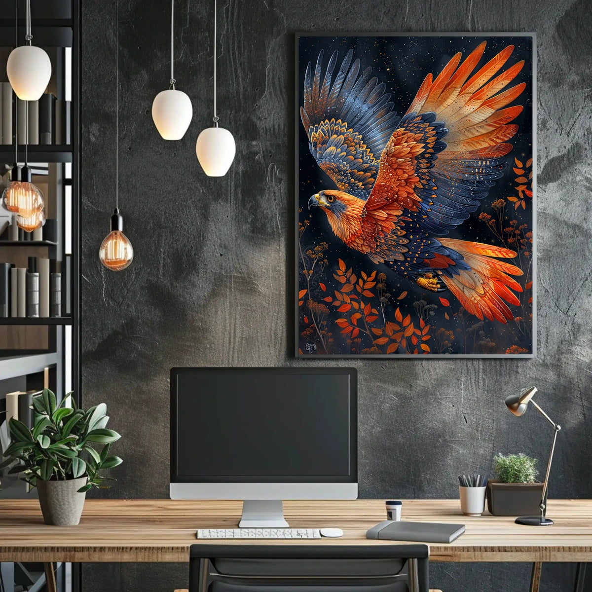Majestic Cosmic Bird Art Poster: Nature's Freedom