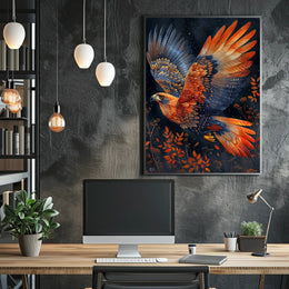 Majestic Cosmic Bird Art Poster: Nature's Freedom