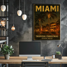 Miami Tropical Christmas Poster