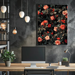 Floral Elegance: Romantic Roses Botanical Artistic Poster