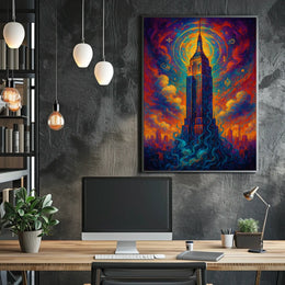 Celestial Skyscraper Poster