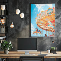 Carousel Whimsical Poster Vintage Carnival Wall Art
