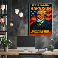 Benjamin Harrison 23rd US President Poster Vintage Wall Art