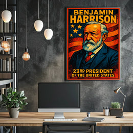 Benjamin Harrison 23rd US President Poster Vintage Wall Art