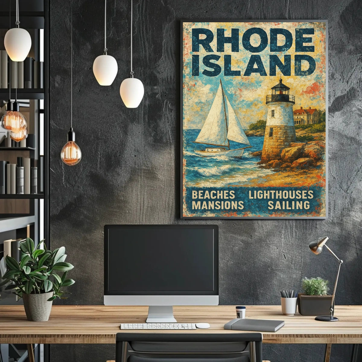 Rhode Island Coastal Charm Poster