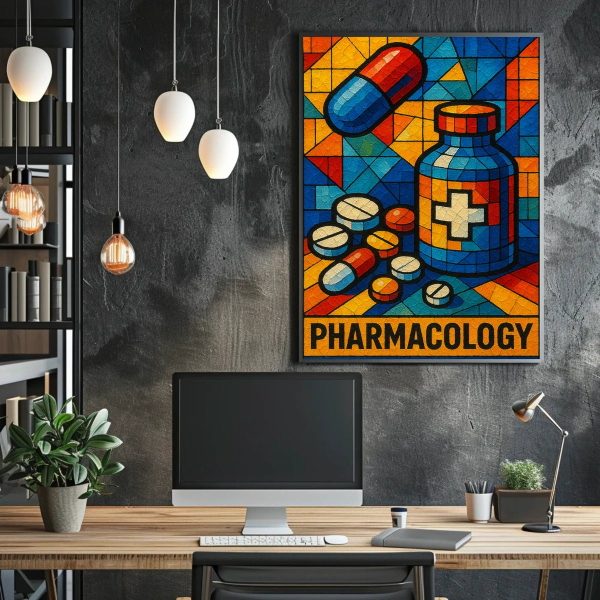 Pharmacology Mosaic Art Poster