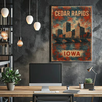 Cedar Rapids Iowa River City Minimalist Poster