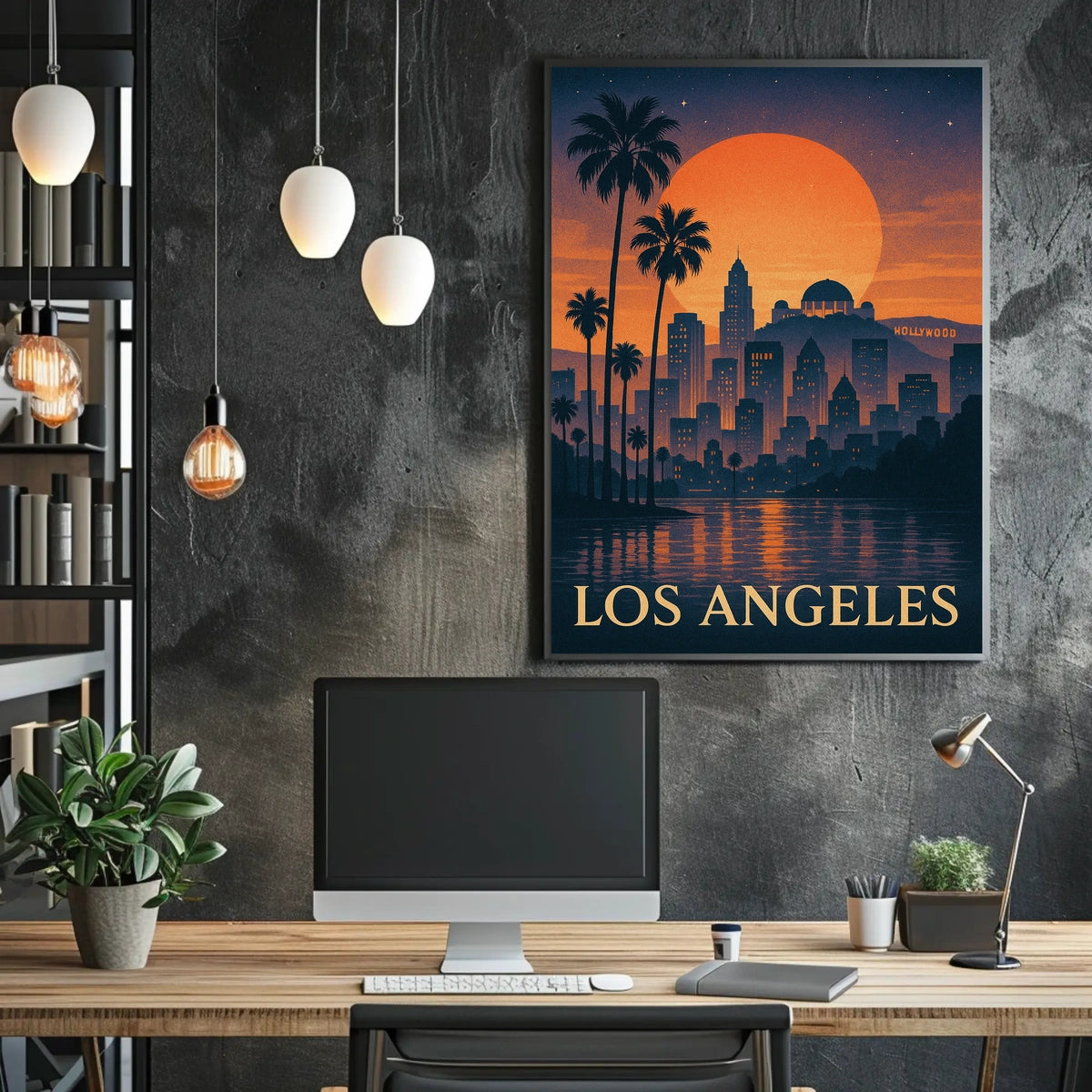Los Angeles Sunset Skyline Poster