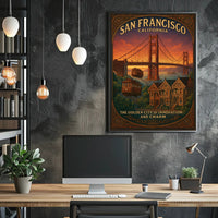San Francisco Travel Poster Vintage City Wall Art
