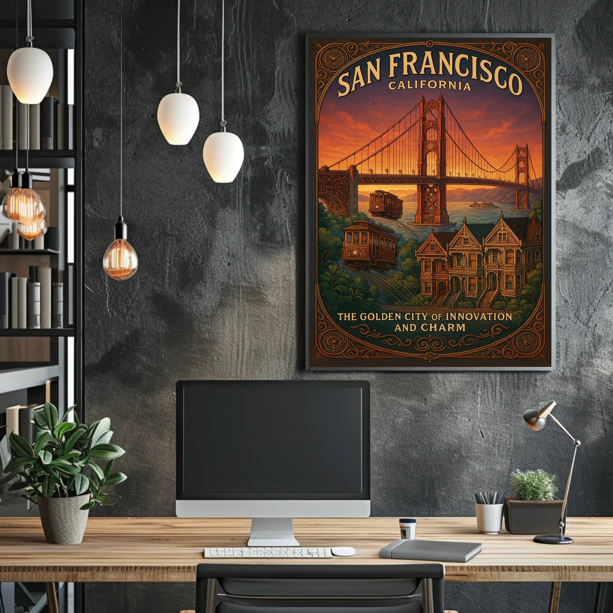 San Francisco Travel Poster Vintage City Wall Art