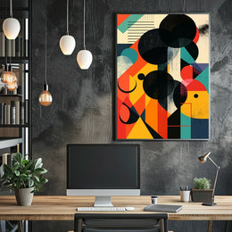 Vibrant Geometric Abstract Art Design in Artistic Poster