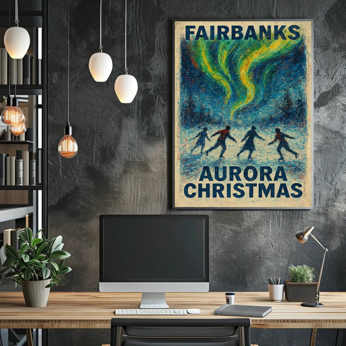 Fairbanks Aurora Christmas Poster