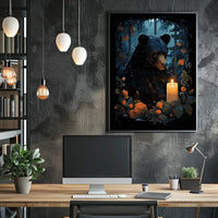 Bear In Candlelight Poster