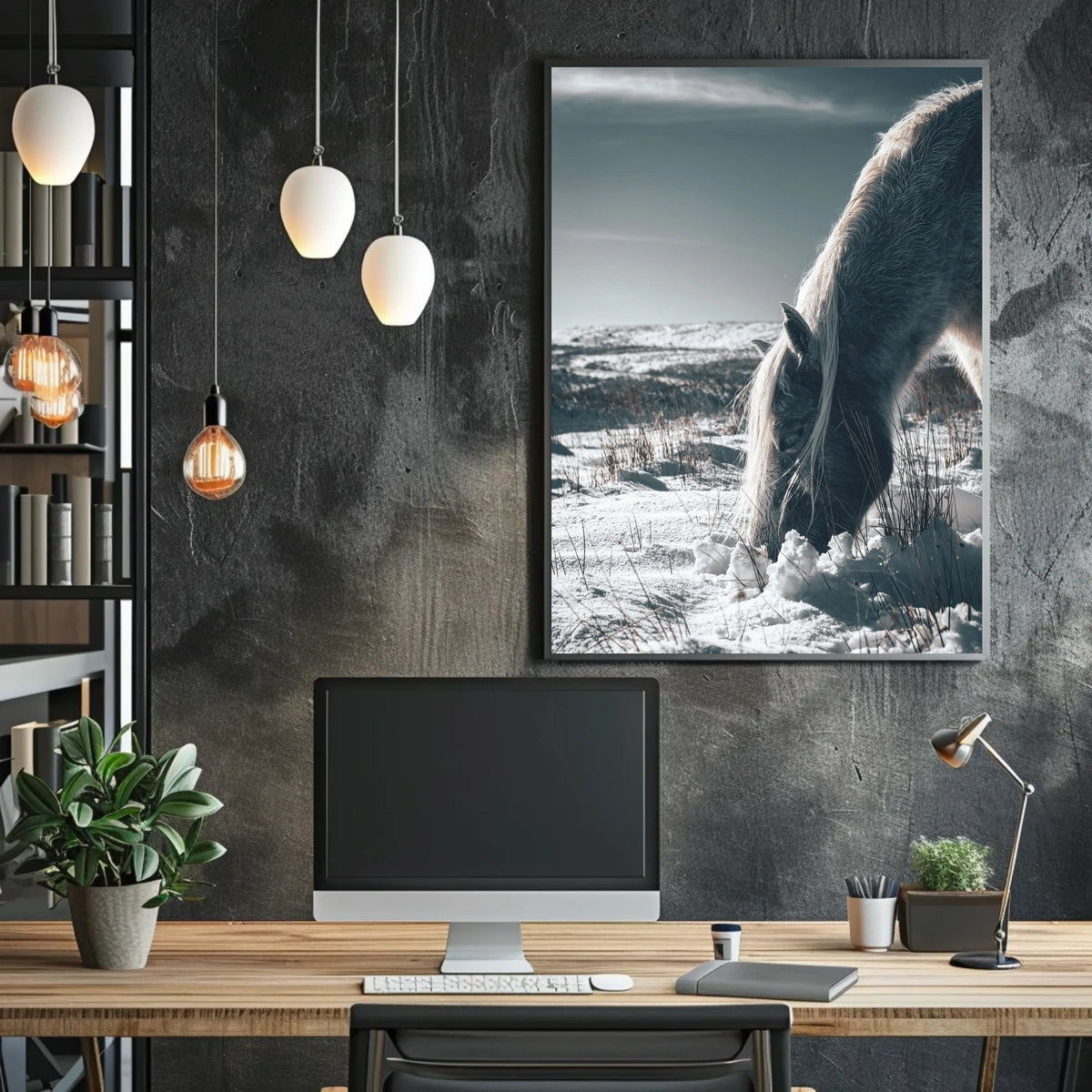 Winter Serenity A Horse In Snow Poster