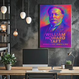William Howard Taft 27th President of the United States Neon Gradient Overlay Poster