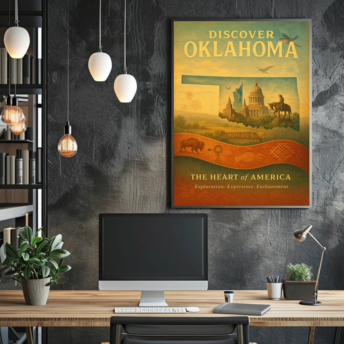Discover Oklahoma The Heart of America Poster