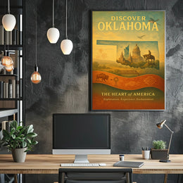 Discover Oklahoma The Heart of America Poster