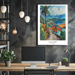 Guatapé Vibrant Watercolor Print for Travel Poster PosterGoat
