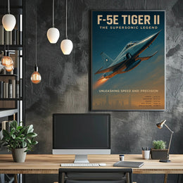 F-5E Tiger II Vintage Military Aviation Recruitment Poster