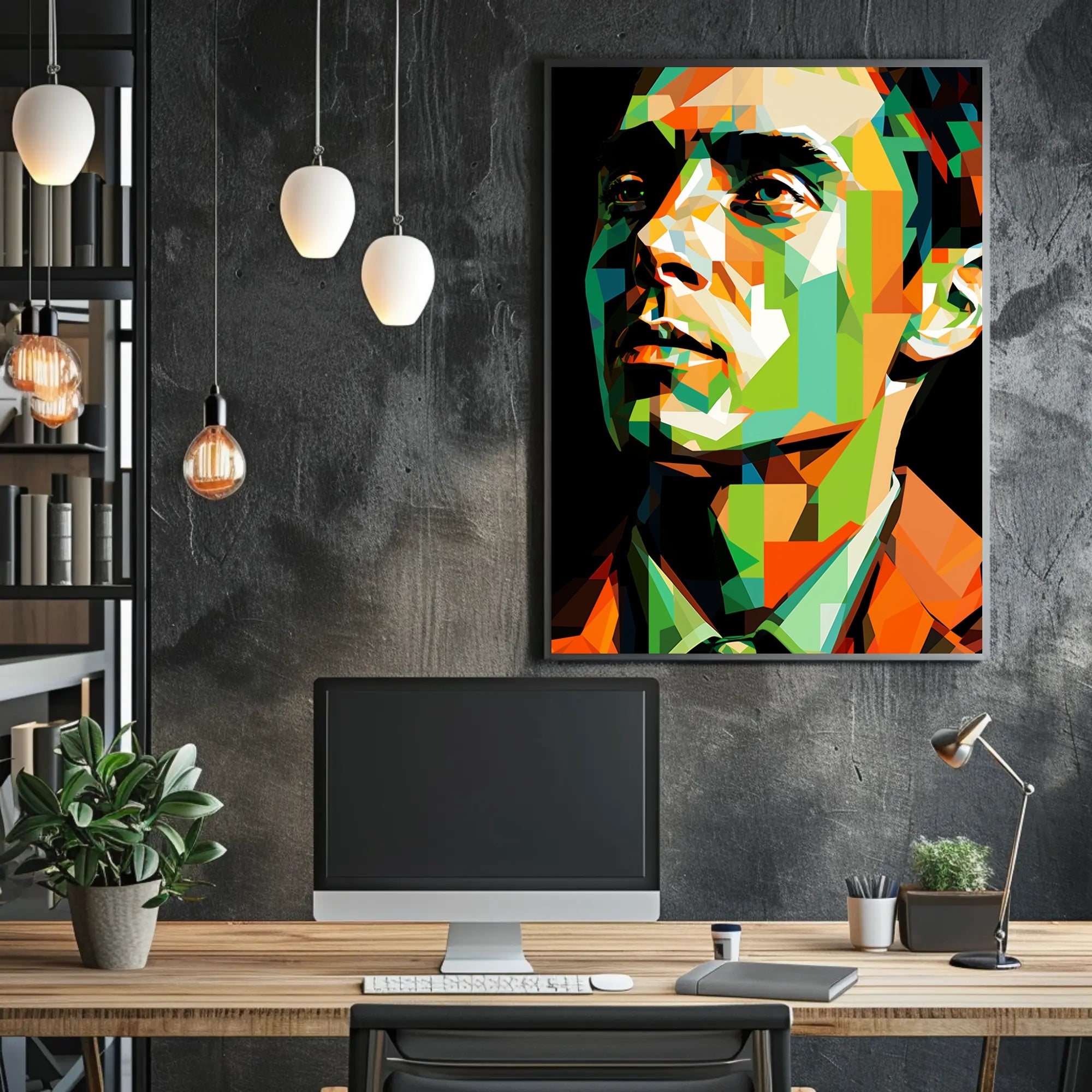 Geometric Portrait Poster PosterGoat
