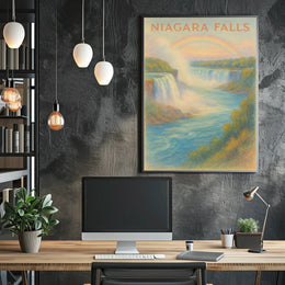 Niagara Falls Scenic Splendor Impressionist Travel Poster