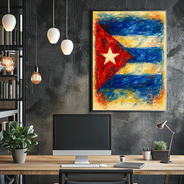 Cuban Flag In Watercolor Poster