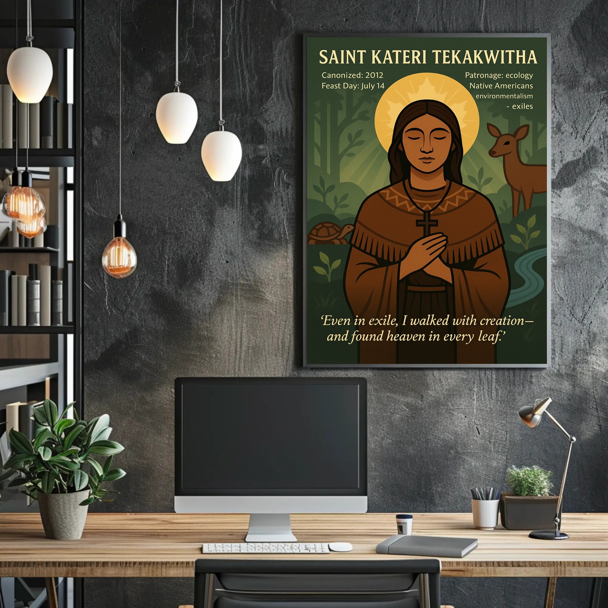 Saint Kateri and Nature Harmony Cultural or Heritage Poster