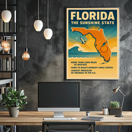 Florida Retro Travel Poster: Explore the Sunshine State
