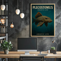 Plecostomus Fish Illustration: Educational or Infographic Poster
