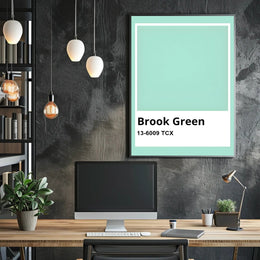 Minimalist Teal Green Interior Design Poster PosterGoat