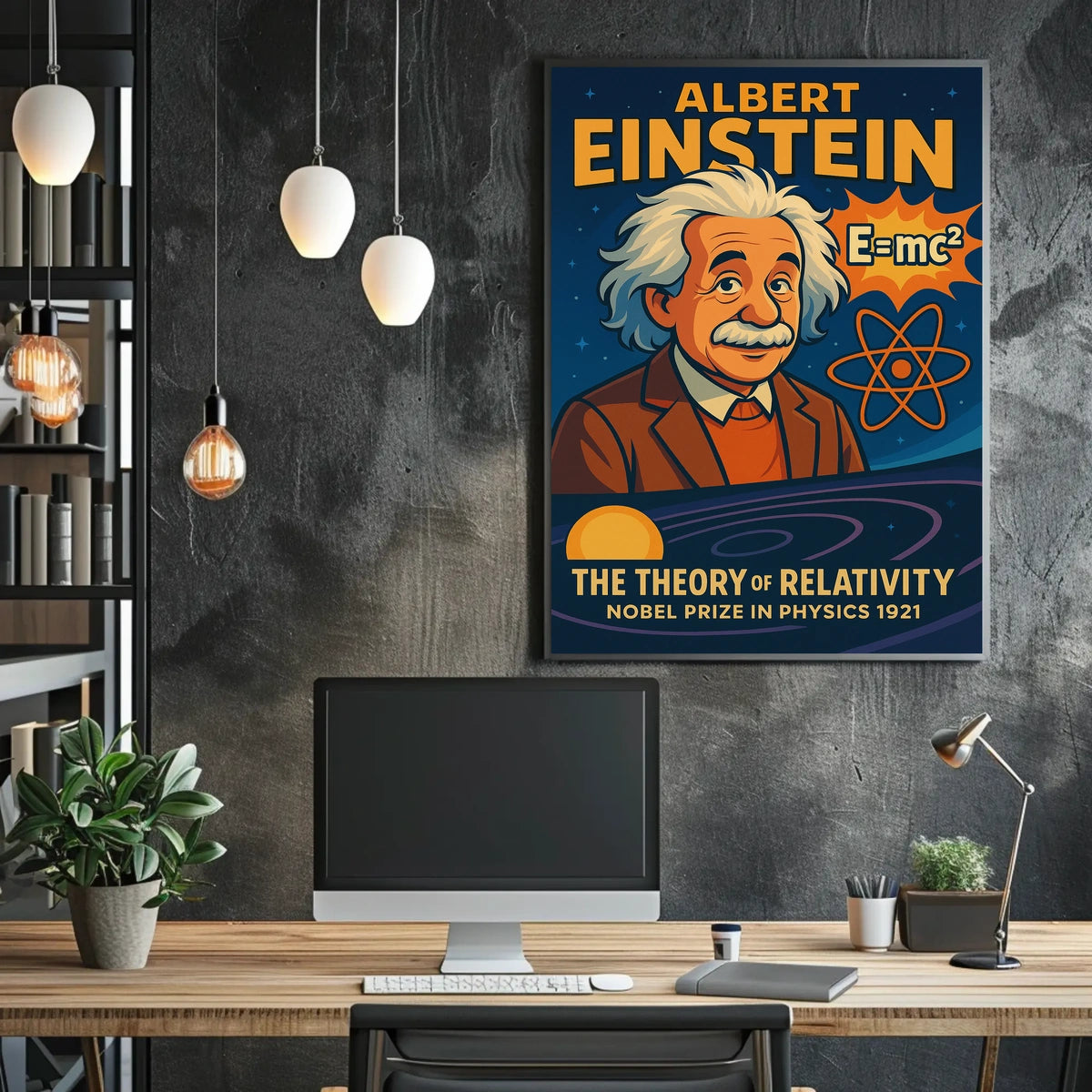 Einstein Relativity Scenic Science Curious Minds Poster