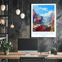 Zion National Park Illustration Poster